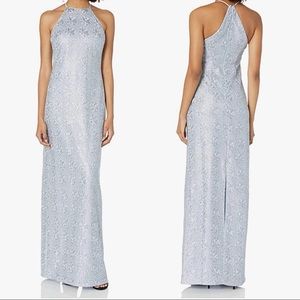 Halston Heritage  metallic embroidered gown